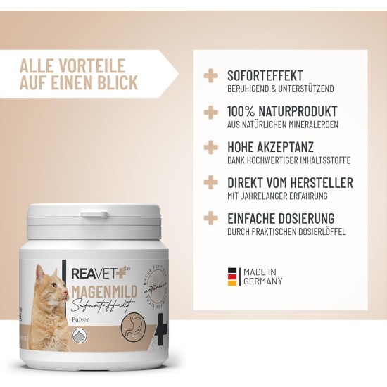 Gastric Mild Powder for Cats 50 g - Supports Digestion, Binds Gastric Juices & Acids, Harmonises Gastrointestinal Activity, Stomach Protection Cat as a Natural Product Gastric Mild Powder for Cats 50 g - Supports Digestion, Binds Gastric Juices & Acids, Harmonises Gastrointestinal Activity, Stomach Protection Cat as a Natural Product
