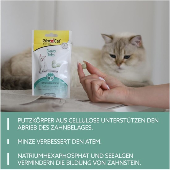 GimCat Denta Tabs - Functional Cat Snack Supports Dental Care - Pack of 8 (8 x 40 g) GimCat Denta Tabs - Functional Cat Snack Supports Dental Care - Pack of 8 (8 x 40 g)