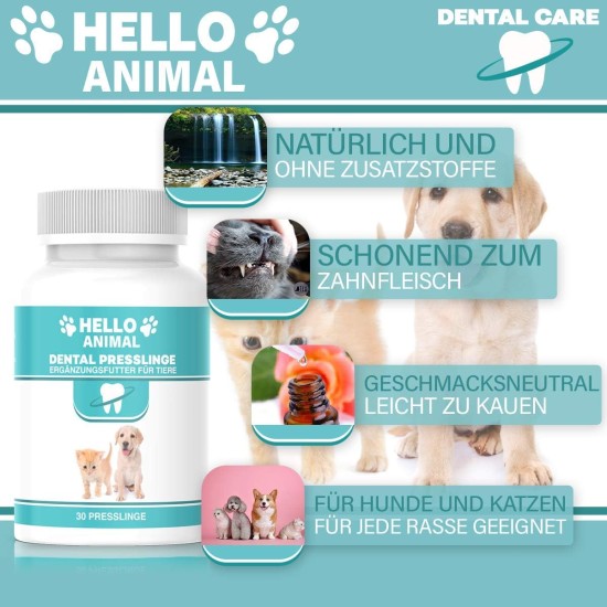 HelloAnimal Dental Pellets for Dogs and Cats - Tartar Remover Also for Spaces - Dental Cleaning and Dental Care - for Bad Breath HelloAnimal Dental Pellets for Dogs and Cats - Tartar Remover Also for Spaces - Dental Cleaning and Dental Care - for Bad Breath