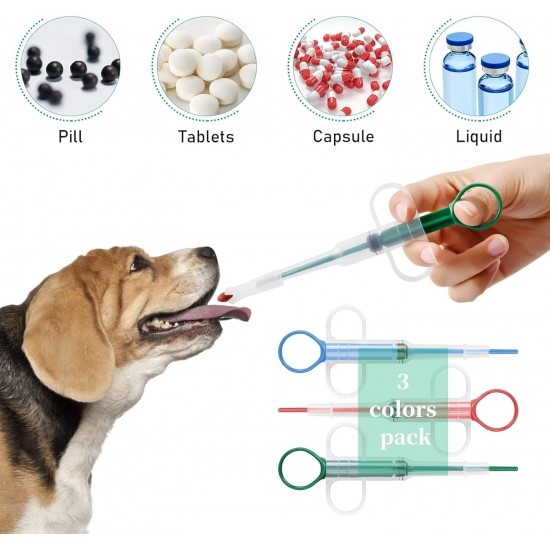 Hsyadazi Pack of 3 Pill Dispenser for Cats and Small Dogs - Simple Medicine Feeder with Pill Syringe, Safe Tablet Dispenser for Pets Hsyadazi Pack of 3 Pill Dispenser for Cats and Small Dogs - Simple Medicine Feeder with Pill Syringe, Safe Tablet Dispenser for Pets