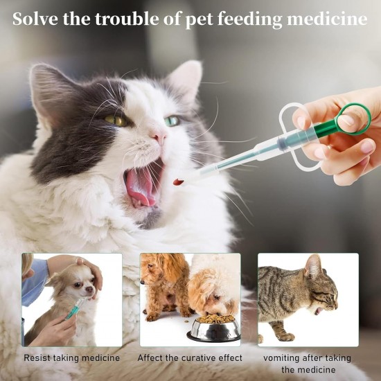 Hsyadazi Pack of 3 Pill Dispenser for Cats and Small Dogs - Simple Medicine Feeder with Pill Syringe, Safe Tablet Dispenser for Pets Hsyadazi Pack of 3 Pill Dispenser for Cats and Small Dogs - Simple Medicine Feeder with Pill Syringe, Safe Tablet Dispenser for Pets