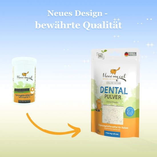 I Love My Cat Dental Powder Supplement for Cats with Ascophyllum Nodosum & Silica Natural Dental Care - 80g I Love My Cat Dental Powder Supplement for Cats with Ascophyllum Nodosum & Silica Natural Dental Care - 80g
