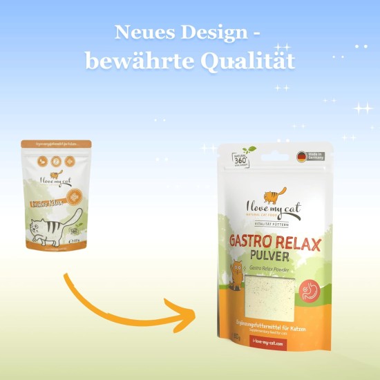 I Love My Cat Gastro Relax Powder - Supplementary Food for Cats with Whey Powder and Pectin. Natural Support for Digestion - 80g I Love My Cat Gastro Relax Powder - Supplementary Food for Cats with Whey Powder and Pectin. Natural Support for Digestion - 80g