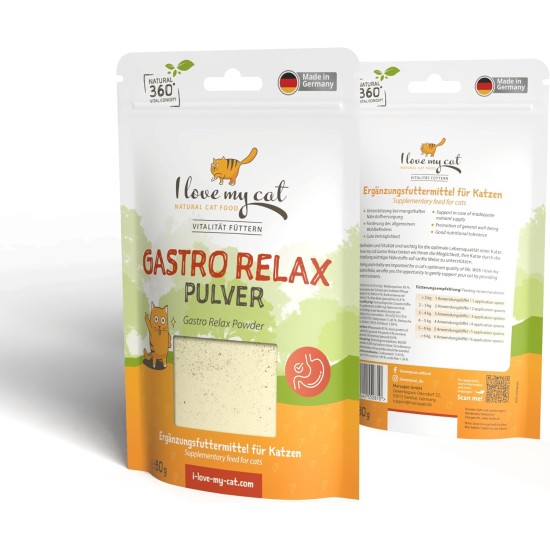 I Love My Cat Gastro Relax Powder - Supplementary Food for Cats with Whey Powder and Pectin. Natural Support for Digestion - 80g I Love My Cat Gastro Relax Powder - Supplementary Food for Cats with Whey Powder and Pectin. Natural Support for Digestion - 80g