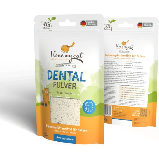 I love my cat Dental Powder - 80g Natural Cat Tooth Care without Artificial Additives Teeth Powder for Cats with Ascophyllum Nodosum Effective Against Plaque and Tartar I love my cat Dental Powder - 80g Natural Cat Tooth Care without Artificial Additives Teeth Powder for Cats with Ascophyllum Nodosum Effective Against Plaque and Tartar