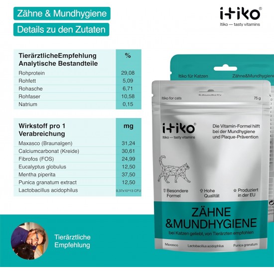 ITIKO Cat Dental Care | Natural Dental Care Cats Removes Plaque & Provides Fresh Breath | Fights Bad Breath | Effective Tartar Remover for Cats | Alternative to Tartar Spray ITIKO Cat Dental Care | Natural Dental Care Cats Removes Plaque & Provides Fresh Breath | Fights Bad Breath | Effective Tartar Remover for Cats | Alternative to Tartar Spray