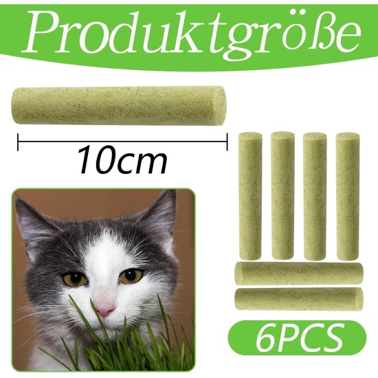 Mmgoqqt Pack of 6 Cat Grass Cat Sticks, Dental Care Cats, Chew Sticks for Plaque Reduction and Hair Balls Elimination for Picky Cats Mmgoqqt Pack of 6 Cat Grass Cat Sticks, Dental Care Cats, Chew Sticks for Plaque Reduction and Hair Balls Elimination for Picky Cats