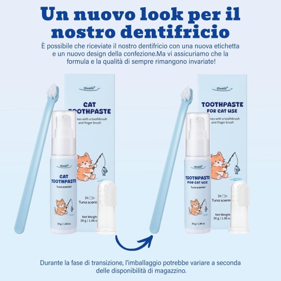 Oivolii Toothpaste Cat with Tuna Flavour (30 g) and 2 Toothbrushes, Cat Dental Care Set, Gentle Formula, Fresh Breath and Good for Teeth Oivolii Toothpaste Cat with Tuna Flavour (30 g) and 2 Toothbrushes, Cat Dental Care Set, Gentle Formula, Fresh Breath and Good for Teeth