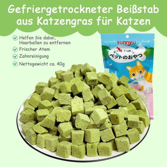 Onperpoe Cat Grass Snack 40 g Freeze Dried Snacks Cat Grass for Cats Cat Grass Grains Chew Toy Cat for Dental Care Tooth Cleaner Hair Ball Removal Increase Appetite Onperpoe Cat Grass Snack 40 g Freeze Dried Snacks Cat Grass for Cats Cat Grass Grains Chew Toy Cat for Dental Care Tooth Cleaner Hair Ball Removal Increase Appetite
