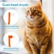Pack of 2 Cat Tooth Brushes, Double-Sided Cat Tooth Cleaning Brush with Micro Brush Head and Curved Handle, Deep Cleaning for Kittens, Cat Teeth Care Accessories (Blue Purple) Pack of 2 Cat Tooth Brushes, Double-Sided Cat Tooth Cleaning Brush with Micro Brush Head and Curved Handle, Deep Cleaning for Kittens, Cat Teeth Care Accessories (Blue Purple)
