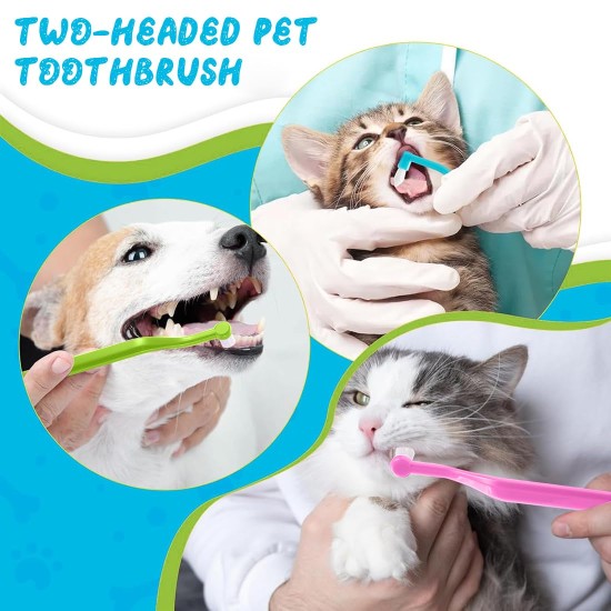 Pack of 3 Cat Teeth Brushes, Dog Toothbrush, Dental Care Cats, Double-Sided Cat Teeth Cleaning Brush with Micro Brush Head and Curved Handle, Deep Cleaning for Cat Teeth Care Accessories Pack of 3 Cat Teeth Brushes, Dog Toothbrush, Dental Care Cats, Double-Sided Cat Teeth Cleaning Brush with Micro Brush Head and Curved Handle, Deep Cleaning for Cat Teeth Care Accessories