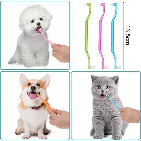 Pack of 3 Cat Teeth Brushes, Dog Toothbrush, Dental Care Cats, Double-Sided Cat Teeth Cleaning Brush with Micro Brush Head and Curved Handle, Deep Cleaning for Cat Teeth Care Accessories Pack of 3 Cat Teeth Brushes, Dog Toothbrush, Dental Care Cats, Double-Sided Cat Teeth Cleaning Brush with Micro Brush Head and Curved Handle, Deep Cleaning for Cat Teeth Care Accessories
