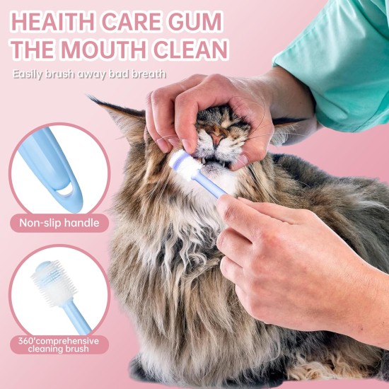 Pack of 3 Cat Toothbrush, 360 Degree Toothbrush for Small Pets, Reusable Toothbrush Made of Food-Grade Soft Silicone, Cleaning Set for Cats and Small Pets Pack of 3 Cat Toothbrush, 360 Degree Toothbrush for Small Pets, Reusable Toothbrush Made of Food-Grade Soft Silicone, Cleaning Set for Cats and Small Pets