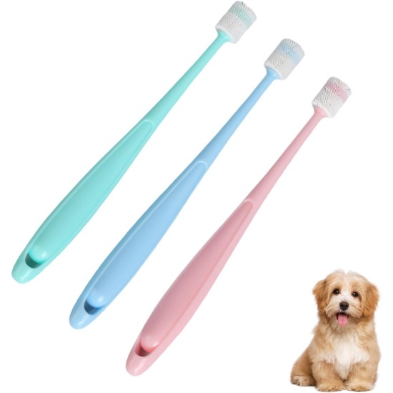 Pack of 3 Cat Toothbrush, Cat Toothbrush for Cats, Cat Toothbrush 360 Degrees, Reusable, Small and Dogs, Silicone, Food Grade Toothbrush for Pets, Cleaning Set (3 Colours) Pack of 3 Cat Toothbrush, Cat Toothbrush for Cats, Cat Toothbrush 360 Degrees, Reusable, Small and Dogs, Silicone, Food Grade Toothbrush for Pets, Cleaning Set (3 Colours)