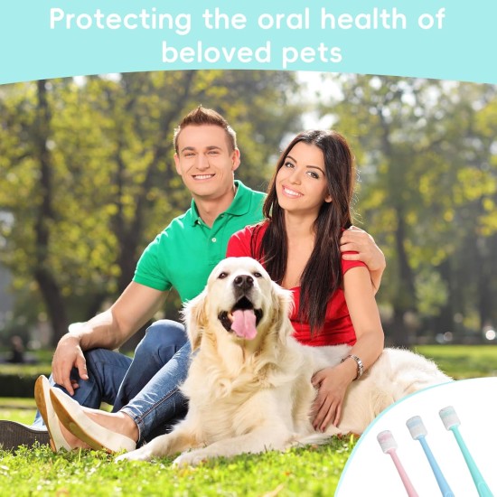 Pack of 3 Dog Toothbrushes, 360 Degree Cat Toothbrush, Soft, Long Handle Cat Toothbrush for Cats, Reusable Dog Toothbrush for Small Dogs, Pets Silicone Toothbrush, for Dogs, Cats Dental Care Pack of 3 Dog Toothbrushes, 360 Degree Cat Toothbrush, Soft, Long Handle Cat Toothbrush for Cats, Reusable Dog Toothbrush for Small Dogs, Pets Silicone Toothbrush, for Dogs, Cats Dental Care