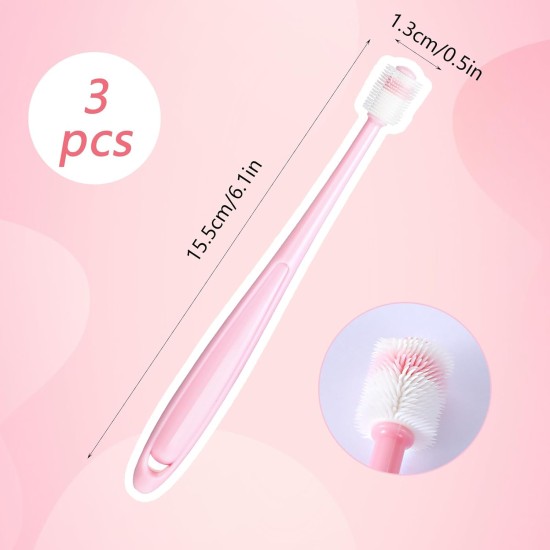 Pack of 3 Small Cat Toothbrush, 360 Degree Small Pets Toothbrush, Cat Toothbrush, Reusable, Food Grade Soft Silicone for Pets, Cleaning Set for Small Pets Pack of 3 Small Cat Toothbrush, 360 Degree Small Pets Toothbrush, Cat Toothbrush, Reusable, Food Grade Soft Silicone for Pets, Cleaning Set for Small Pets