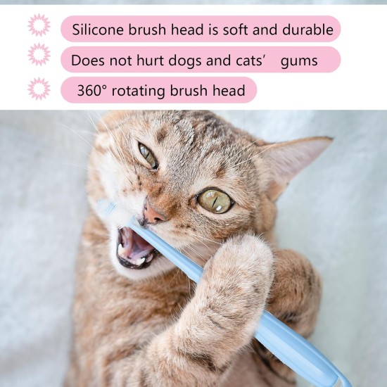 Pack of 3 Small Cat Toothbrush, 360 Degree Small Pets Toothbrush, Cat Toothbrush, Reusable, Food Grade Soft Silicone for Pets, Cleaning Set for Small Pets Pack of 3 Small Cat Toothbrush, 360 Degree Small Pets Toothbrush, Cat Toothbrush, Reusable, Food Grade Soft Silicone for Pets, Cleaning Set for Small Pets