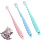 Pack of 3 Small Cat Toothbrushes, 360 Degree Cat Toothbrush, Soft, Long Handle Cat Toothbrush for Cats, Reusable Dog Toothbrush for Small Dogs, Pets Silicone Toothbrush, for Dogs, Cats