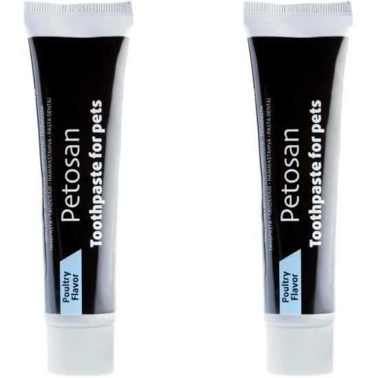 Petosan 2 x Toothpaste for Cats - 2 x 70 g Poultry Flavour Toothpaste for Cats Dental Care - Anti-Tartar, Plaque Control, Veterinarian Approved - Fresh Breath and Oral Hygiene for All Cats Petosan 2 x Toothpaste for Cats - 2 x 70 g Poultry Flavour Toothpaste for Cats Dental Care - Anti-Tartar, Plaque Control, Veterinarian Approved - Fresh Breath and Oral Hygiene for All Cats