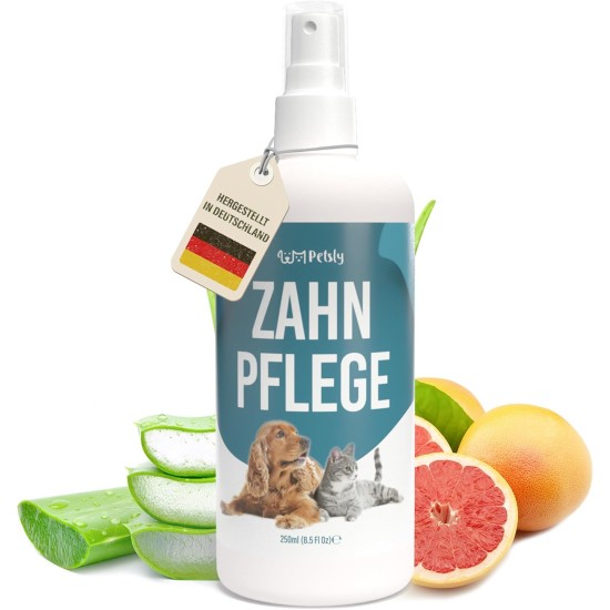 Petsly® Dental Spray for Dogs and Cats – 250 ml – Fresh Mint – No Rinsing or Brushing – Against Tartar and Bad Breath – Dental Care Dog & Cat with Triple Effect Petsly® Dental Spray for Dogs and Cats – 250 ml – Fresh Mint – No Rinsing or Brushing – Against Tartar and Bad Breath – Dental Care Dog & Cat with Triple Effect