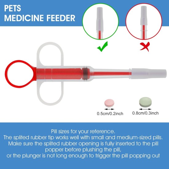 Pill Dispenser for Cats, 2 Pieces Tablet Dispenser Cat Protects Teeth and Gums, Soft Tip, Suitable for Cats, Dogs and Small Animals, for Feeding Accessories (Red, Green) Pill Dispenser for Cats, 2 Pieces Tablet Dispenser Cat Protects Teeth and Gums, Soft Tip, Suitable for Cats, Dogs and Small Animals, for Feeding Accessories (Red, Green)