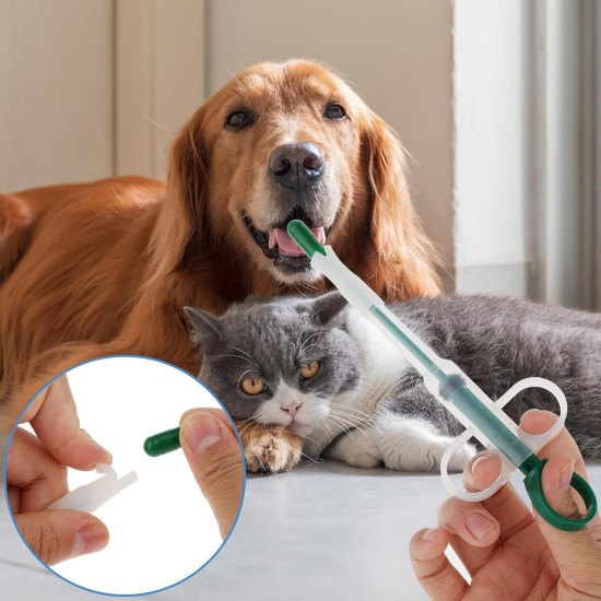 Pill Dispenser for Cats, 2 Pieces Tablet Dispenser Cat Protects Teeth and Gums, Soft Tip, Suitable for Cats, Dogs and Small Animals, for Feeding Accessories (Red, Green) Pill Dispenser for Cats, 2 Pieces Tablet Dispenser Cat Protects Teeth and Gums, Soft Tip, Suitable for Cats, Dogs and Small Animals, for Feeding Accessories (Red, Green)