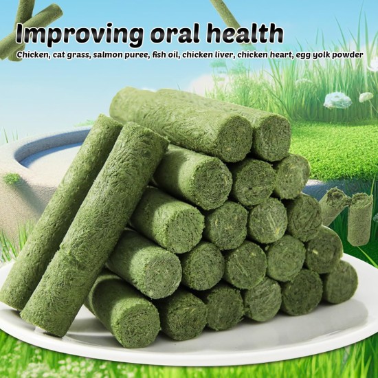 Sporgo Pack of 24 Cat Grass Snack: 120 g Freeze-Dried Snacks for Cats for Dental Care and Hair Balls Removal, Cat Grass Teething Stick Catnip Biting Stick Cat Grass for Cats Sporgo Pack of 24 Cat Grass Snack: 120 g Freeze-Dried Snacks for Cats for Dental Care and Hair Balls Removal, Cat Grass Teething Stick Catnip Biting Stick Cat Grass for Cats