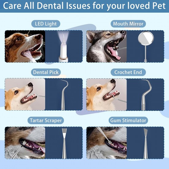 TECKZOON Professional Tartar Remover Tooth Cleaning Set for Dogs & Cats - 5 Adjustable Modes, 4 Interchangeable Heads with LED Light | Effective Tartar Removal & Gentle Cleaning TECKZOON Professional Tartar Remover Tooth Cleaning Set for Dogs & Cats - 5 Adjustable Modes, 4 Interchangeable Heads with LED Light | Effective Tartar Removal & Gentle Cleaning