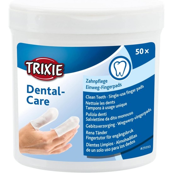 TRIXIE 29393 Dental Care Dental Care Finger Pads Pack of 50 TRIXIE 29393 Dental Care Dental Care Finger Pads Pack of 50