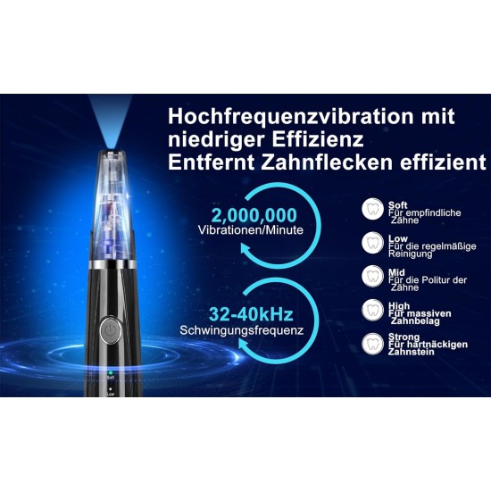 Teeth Cleaning Set, Teeth Cleaning Set with Five Adjustable Modes, Suitable for Home Care, Teeth Whitening Set for Human/Dog/Cat, Black Teeth Cleaning Set, Teeth Cleaning Set with Five Adjustable Modes, Suitable for Home Care, Teeth Whitening Set for Human/Dog/Cat, Black