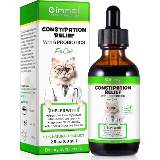 Treatment of Constipation in Cats, Constipation Laxative, Probiotic Supplement with 6 Probiotics, Prevents Stool Buildup, Promotes Cat's Gut Health Treatment of Constipation in Cats, Constipation Laxative, Probiotic Supplement with 6 Probiotics, Prevents Stool Buildup, Promotes Cat's Gut Health