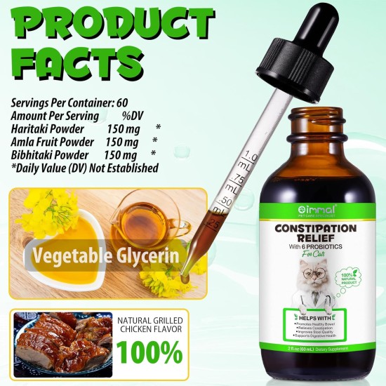 Treatment of Constipation in Cats, Constipation Laxative, Probiotic Supplement with 6 Probiotics, Prevents Stool Buildup, Promotes Cat's Gut Health Treatment of Constipation in Cats, Constipation Laxative, Probiotic Supplement with 6 Probiotics, Prevents Stool Buildup, Promotes Cat's Gut Health