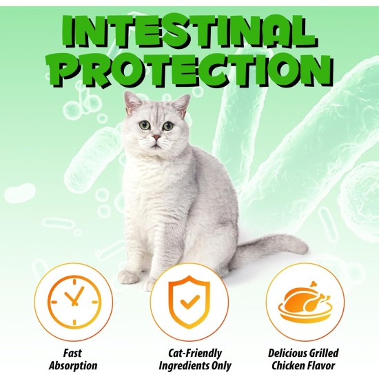 Treatment of Constipation in Cats, Constipation Laxative, Probiotic Supplement with 6 Probiotics, Prevents Stool Buildup, Promotes Cat's Gut Health Treatment of Constipation in Cats, Constipation Laxative, Probiotic Supplement with 6 Probiotics, Prevents Stool Buildup, Promotes Cat's Gut Health