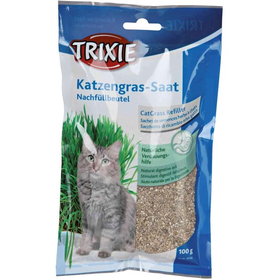 Trixie Bag Of Cat Grass Seeds - Approx. 100 G/Bag (Grow Your Own) Trixie Bag Of Cat Grass Seeds - Approx. 100 G/Bag (Grow Your Own)