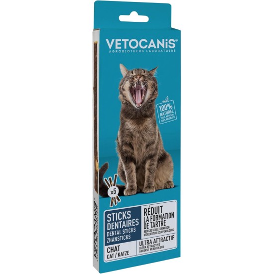 Vetocanis 100% Natural Anti Scale Sticks for Cats 5 Sticks Teeth Cleaning & Care Vetocanis 100% Natural Anti Scale Sticks for Cats 5 Sticks Teeth Cleaning & Care