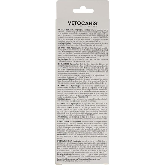 Vetocanis 100% Natural Anti Scale Sticks for Cats 5 Sticks Teeth Cleaning & Care Vetocanis 100% Natural Anti Scale Sticks for Cats 5 Sticks Teeth Cleaning & Care