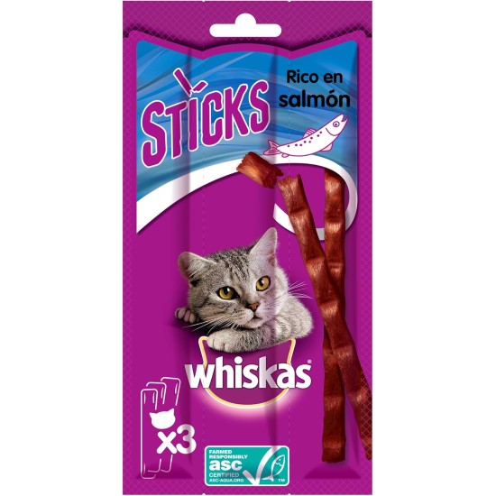 Whiskas Salmon Catsticks 3 Sticks (Pack of 28) Whiskas Salmon Catsticks 3 Sticks (Pack of 28)