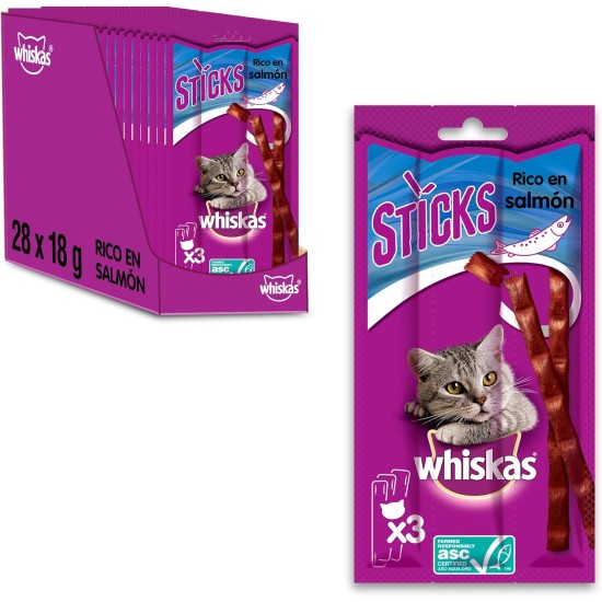 Whiskas Salmon Catsticks 3 Sticks (Pack of 28) Whiskas Salmon Catsticks 3 Sticks (Pack of 28)