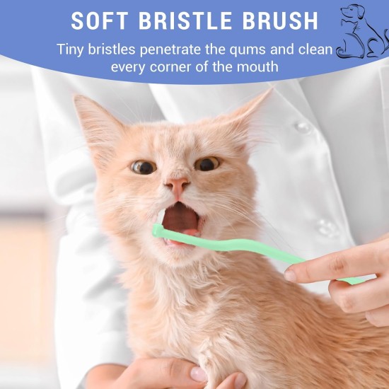 YANINEE 6 Piece Soft Silicone Cat Toothbrush Set, Nylon Cat Toothbrush, Cat Toothbrush YANINEE 6 Piece Soft Silicone Cat Toothbrush Set, Nylon Cat Toothbrush, Cat Toothbrush