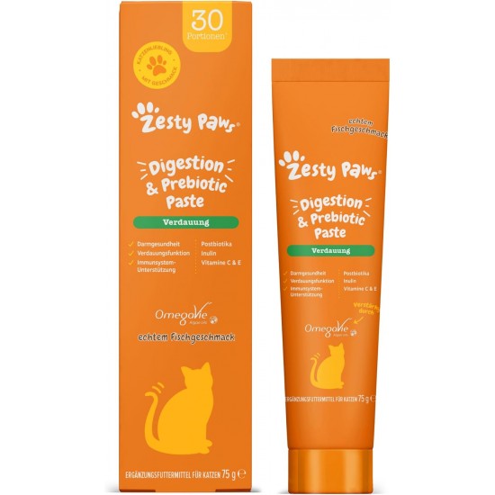 Zesty Paws Digestive & Prebiotic Paste for Cats | Intestinal Health | Digestion | Immune Strengthening | Algae Oil | OmegaVie | Postbiotics | Inulin | L-Theanine | Vitamins C & E | Real Fish Flavour | Zesty Paws Digestive & Prebiotic Paste for Cats | Intestinal Health | Digestion | Immune Strengthening | Algae Oil | OmegaVie | Postbiotics | Inulin | L-Theanine | Vitamins C & E | Real Fish Flavour |