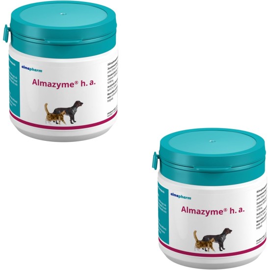 almapharm Almazyme h.a. | Double Pack | 2 x 100 g | Supplementary Feed for Cats and Dogs | Vital Substances for Optimal Food Breakdown | For Food Intolerances almapharm Almazyme h.a. | Double Pack | 2 x 100 g | Supplementary Feed for Cats and Dogs | Vital Substances for Optimal Food Breakdown | For Food Intolerances