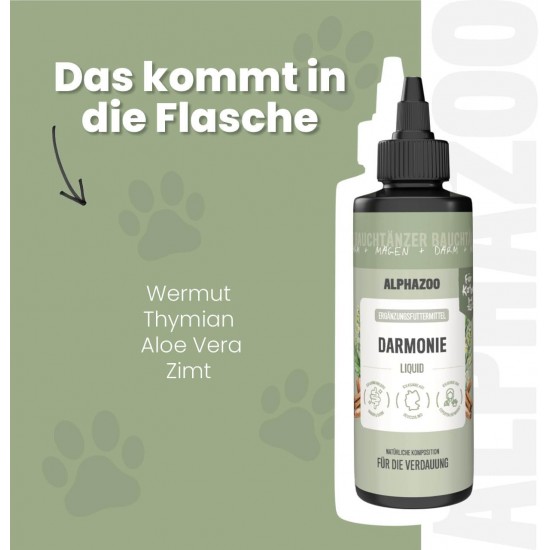 alphazoo Darmonie Liquid für Katzen 100 ml – Mit Leinöl & Omega-3 – Unterstützt Darmflora, Verdauung & Stoffwechsel – Natürliche Hilfe bei Blähungen & Durchfall alphazoo Darmonie Liquid für Katzen 100 ml – Mit Leinöl & Omega-3 – Unterstützt Darmflora, Verdauung & Stoffwechsel – Natürliche Hilfe bei Blähungen & Durchfall