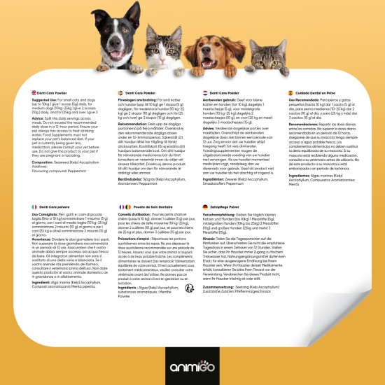 animigo Tartar Remover for Dogs & Cats - Dental Care for Oral Hygiene - 350 g Powder - Teeth Cleaning with Seaweed & Peppermint Flavour - Fresh Breath - Natural Seaweed animigo Tartar Remover for Dogs & Cats - Dental Care for Oral Hygiene - 350 g Powder - Teeth Cleaning with Seaweed & Peppermint Flavour - Fresh Breath - Natural Seaweed