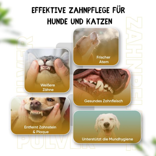 animigo Tartar Remover for Dogs & Cats - Dental Care for Oral Hygiene - 350 g Powder - Teeth Cleaning with Seaweed & Peppermint Flavour - Fresh Breath - Natural Seaweed animigo Tartar Remover for Dogs & Cats - Dental Care for Oral Hygiene - 350 g Powder - Teeth Cleaning with Seaweed & Peppermint Flavour - Fresh Breath - Natural Seaweed