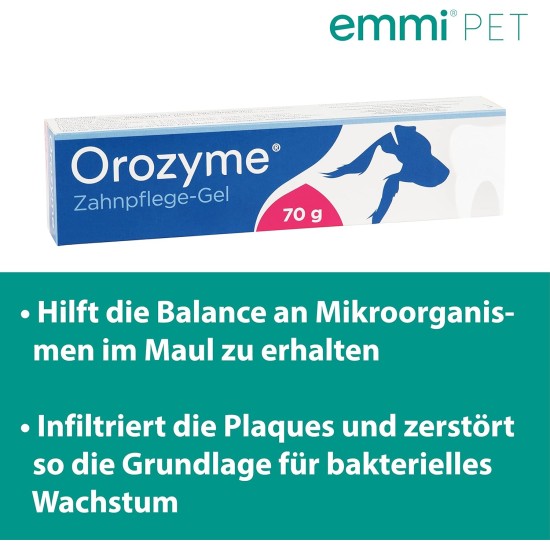 emmi-pet 1 x Orozyme Dental Care Gel for Dogs and Cats with Self-Cleaning Function I Toothpaste for Effective Mouth Hygiene I Dog Toothpaste Against Tartar, Bad Breath & for Optimal Balance emmi-pet 1 x Orozyme Dental Care Gel for Dogs and Cats with Self-Cleaning Function I Toothpaste for Effective Mouth Hygiene I Dog Toothpaste Against Tartar, Bad Breath & for Optimal Balance
