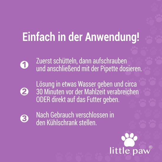 little paw ® "MiauMiau - Intestinal Restoration / Digestive Problems in Cats - for Flatulence, Allergies, Infections, Agitation, Nervousness - Probiotic Microorganisms (Lactobacillus) - 50 ml little paw ® "MiauMiau - Intestinal Restoration / Digestive Problems in Cats - for Flatulence, Allergies, Infections, Agitation, Nervousness - Probiotic Microorganisms (Lactobacillus) - 50 ml