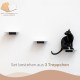 AZANO Cat Stairs Set of 3 Large | [Modern Design Made of Metal] Climbing Wall Cats | Cat Ladder Wall | Cat Stairs Wall | Cat Ladder | Cat Furniture for Climbing (Black - Cork)
