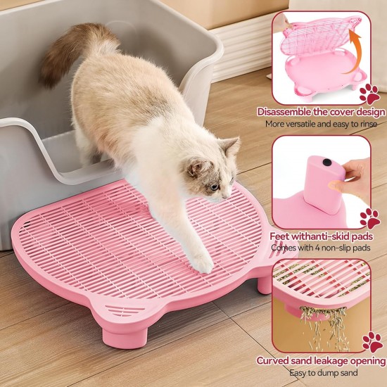 Bartuke Cat Litter Ramp, Cat Stair/Litter Tray Ramp/Cat Catcher Litter Trapper with Filter Function, Easy to Clean, Cat Litter Tray Step Ideal for Kittens and Older Cats Bartuke Cat Litter Ramp, Cat Stair/Litter Tray Ramp/Cat Catcher Litter Trapper with Filter Function, Easy to Clean, Cat Litter Tray Step Ideal for Kittens and Older Cats