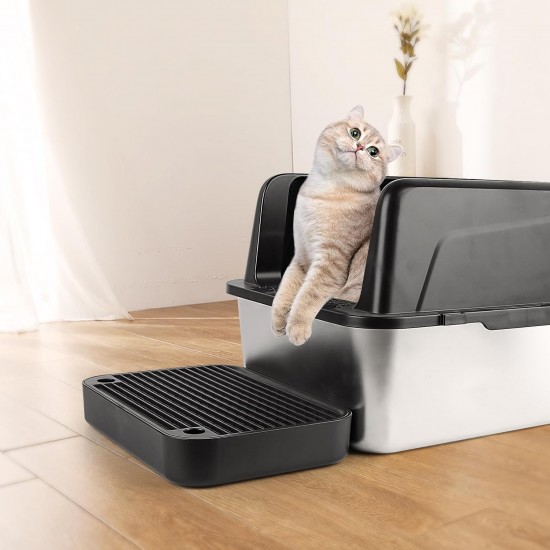 Bartuke Cat Litter Ramp, Cat Stair/Litter Tray Ramp/Cat Catcher Litter Trapper with Filter Function, Easy to Clean, Cat Litter Tray Step Ideal for Kittens and Older Cats Bartuke Cat Litter Ramp, Cat Stair/Litter Tray Ramp/Cat Catcher Litter Trapper with Filter Function, Easy to Clean, Cat Litter Tray Step Ideal for Kittens and Older Cats