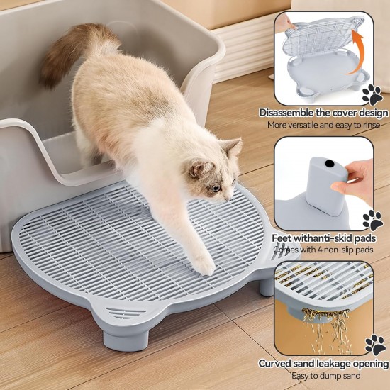 Bartuke Cat Litter Ramp, Cat Stair/Litter Tray Ramp/Cat Catcher Litter Trapper with Filter Function, Easy to Clean, Cat Litter Tray Step Ideal for Kittens and Older Cats Bartuke Cat Litter Ramp, Cat Stair/Litter Tray Ramp/Cat Catcher Litter Trapper with Filter Function, Easy to Clean, Cat Litter Tray Step Ideal for Kittens and Older Cats